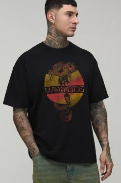 T-shirt Oversize Imprimé Dragon Wu-tang Sous Licence Pour Homme Grand