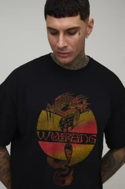 T-shirt Oversize Imprimé Dragon Wu-tang Sous Licence Pour Homme Grand
