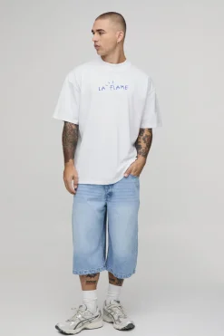 T-shirt Oversize Imprimé Flamme Licence Travis Scott
