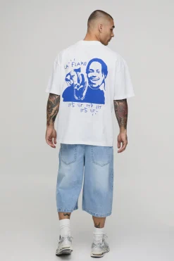 T-shirt Oversize Imprimé Flamme Licence Travis Scott
