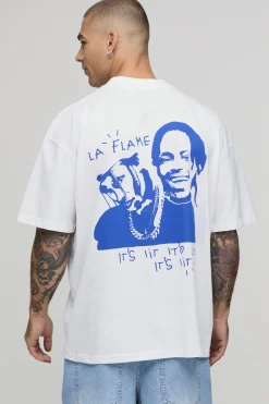 T-shirt Oversize Imprimé Flamme Licence Travis Scott