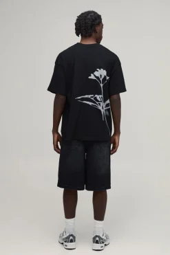 boohooMAN T-shirt Oversize À Imprimé Floral Au Dos<Homme Nouveautés Grande Taille|Tout Afficher