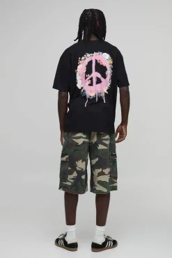 boohooMAN T-shirt Oversize À Imprimé Floral Graffiti<Homme T-Shirts Impriméstendances|T-Shirts
