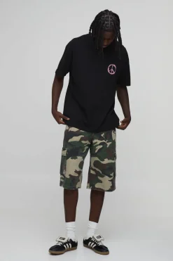 boohooMAN T-shirt Oversize À Imprimé Floral Graffiti<Homme T-Shirts Impriméstendances|T-Shirts