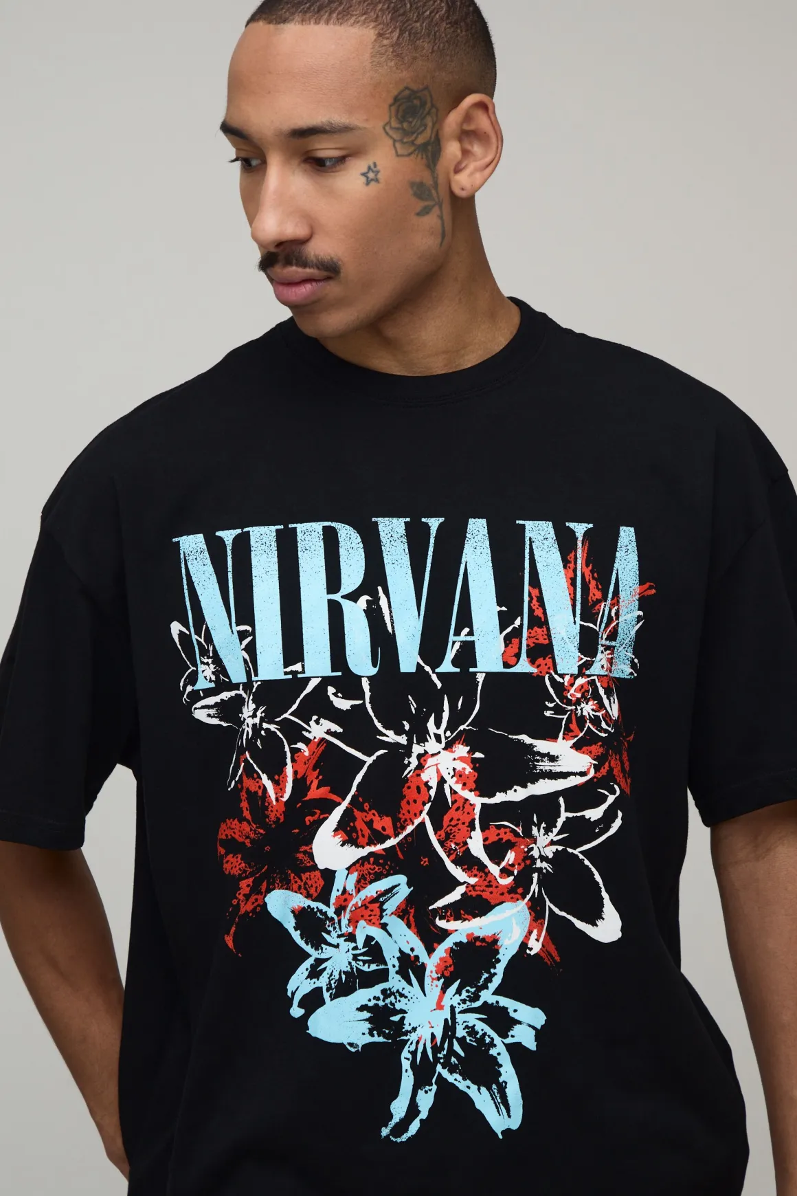 T-shirt Oversize Imprimé Floral Licence Nirvana