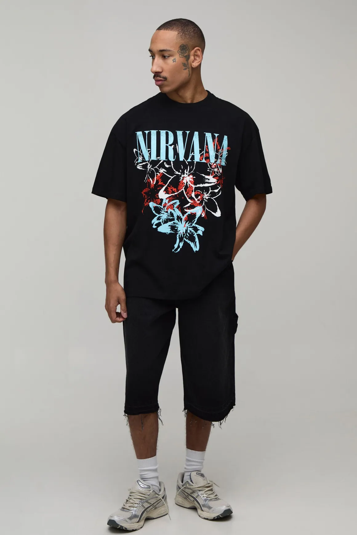 T-shirt Oversize Imprimé Floral Licence Nirvana