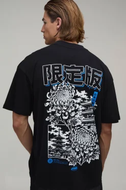 T-shirt Oversize À Imprimé Floral Graphique Au Dos