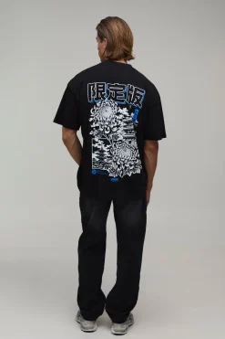T-shirt Oversize À Imprimé Floral Graphique Au Dos