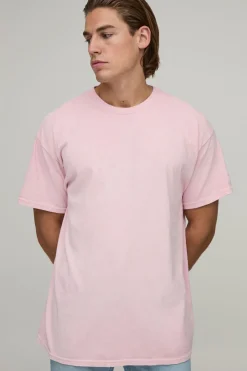 T-shirt Oversize À Imprimé Floral Rose Délavé