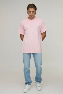T-shirt Oversize À Imprimé Floral Rose Délavé
