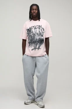 T-shirt Oversize Imprimé Graffiti Spray
