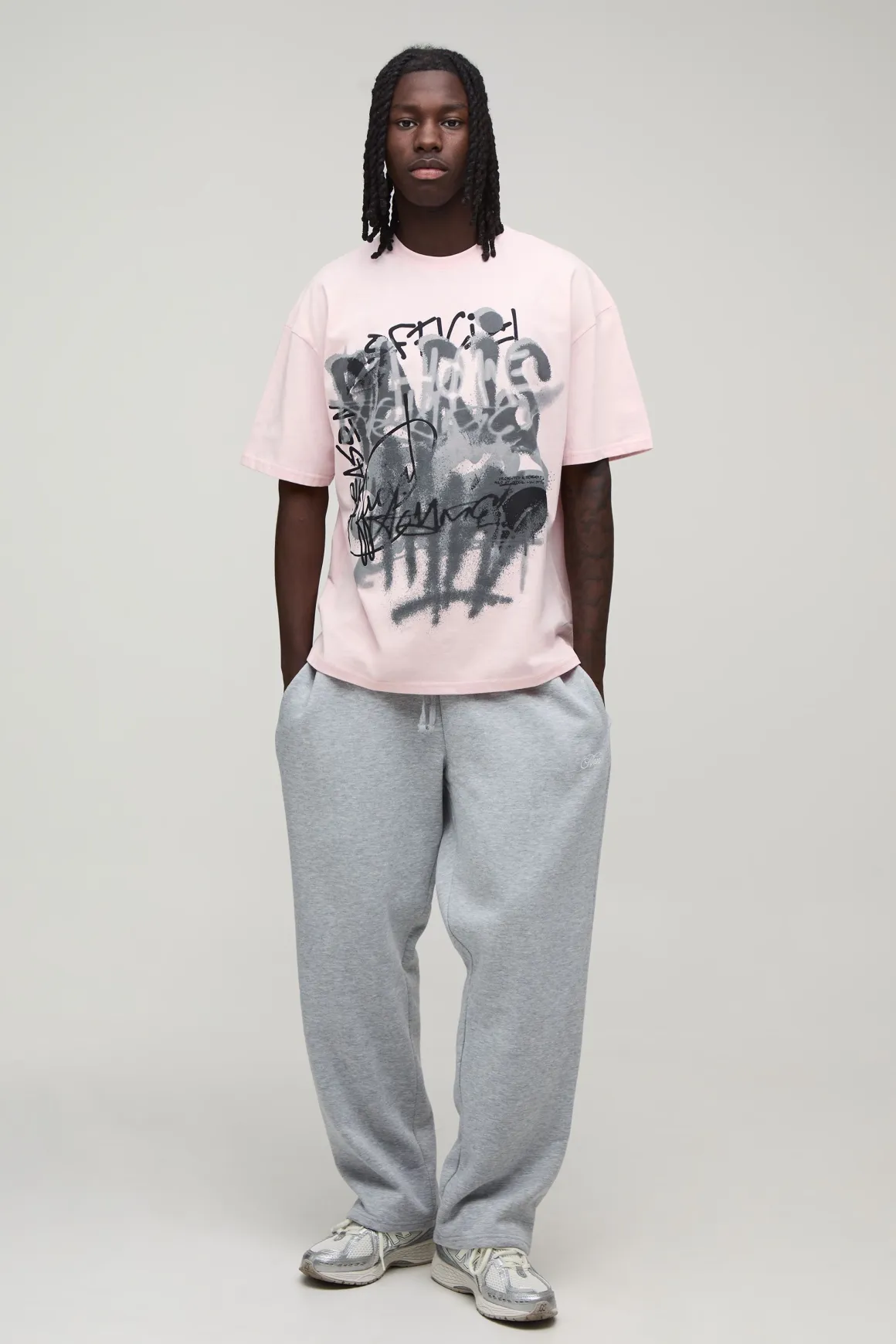 T-shirt Oversize Imprimé Graffiti Spray