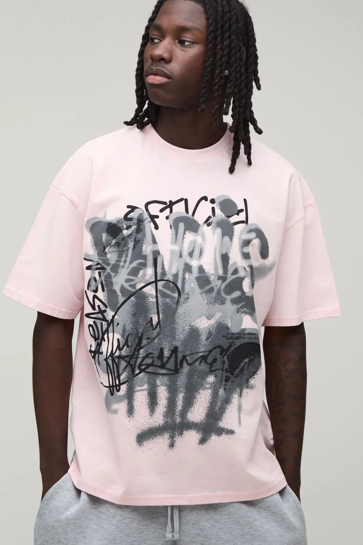 T-shirt Oversize Imprimé Graffiti Spray
