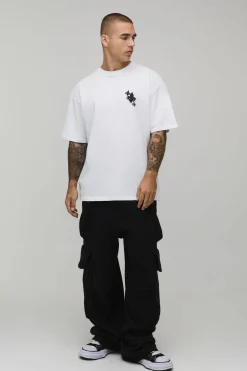boohooMAN T-shirt Oversize Imprimé Graffiti Pique De Trèfle<Homme T-Shirts Impriméstendances|T-Shirts