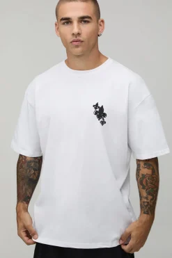 boohooMAN T-shirt Oversize Imprimé Graffiti Pique De Trèfle<Homme T-Shirts Impriméstendances|T-Shirts