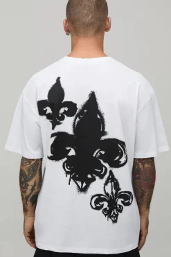 boohooMAN T-shirt Oversize Imprimé Graffiti Pique De Trèfle<Homme T-Shirts Impriméstendances|T-Shirts