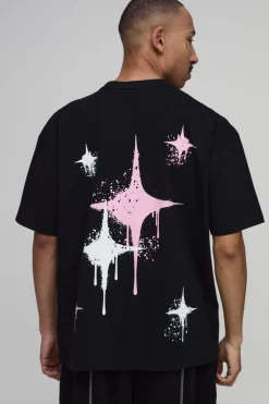 boohooMAN T-shirt Oversize À Imprimé Graffiti Spray<Homme T-Shirts Impriméstendances|T-Shirts