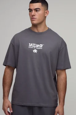 T-shirt Oversize Imprimé Graphique Sous Licence Sonic
