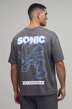 T-shirt Oversize Imprimé Graphique Sous Licence Sonic