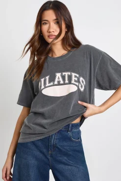 T-shirt oversize à imprimé graphique Pilates