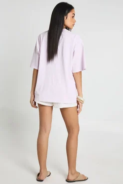 boohoo T-shirt Oversize À Imprimé Hibiscus<Femme Tops