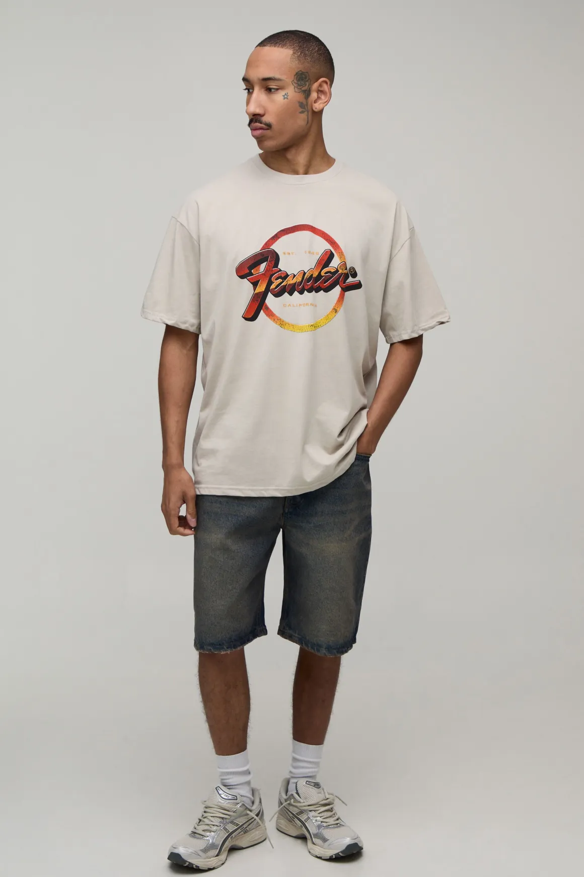 T-shirt Oversize Imprimé Licence Fender