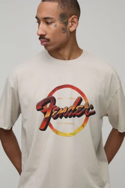 T-shirt Oversize Imprimé Licence Fender