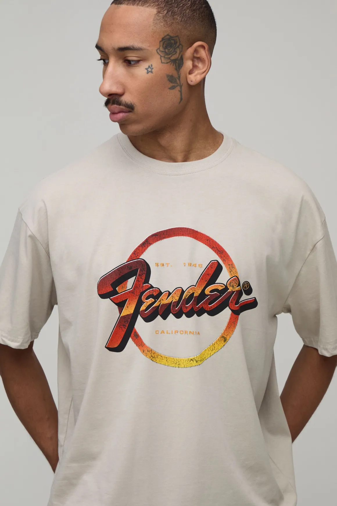 T-shirt Oversize Imprimé Licence Fender