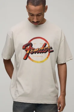 T-shirt Oversize Imprimé Licence Fender