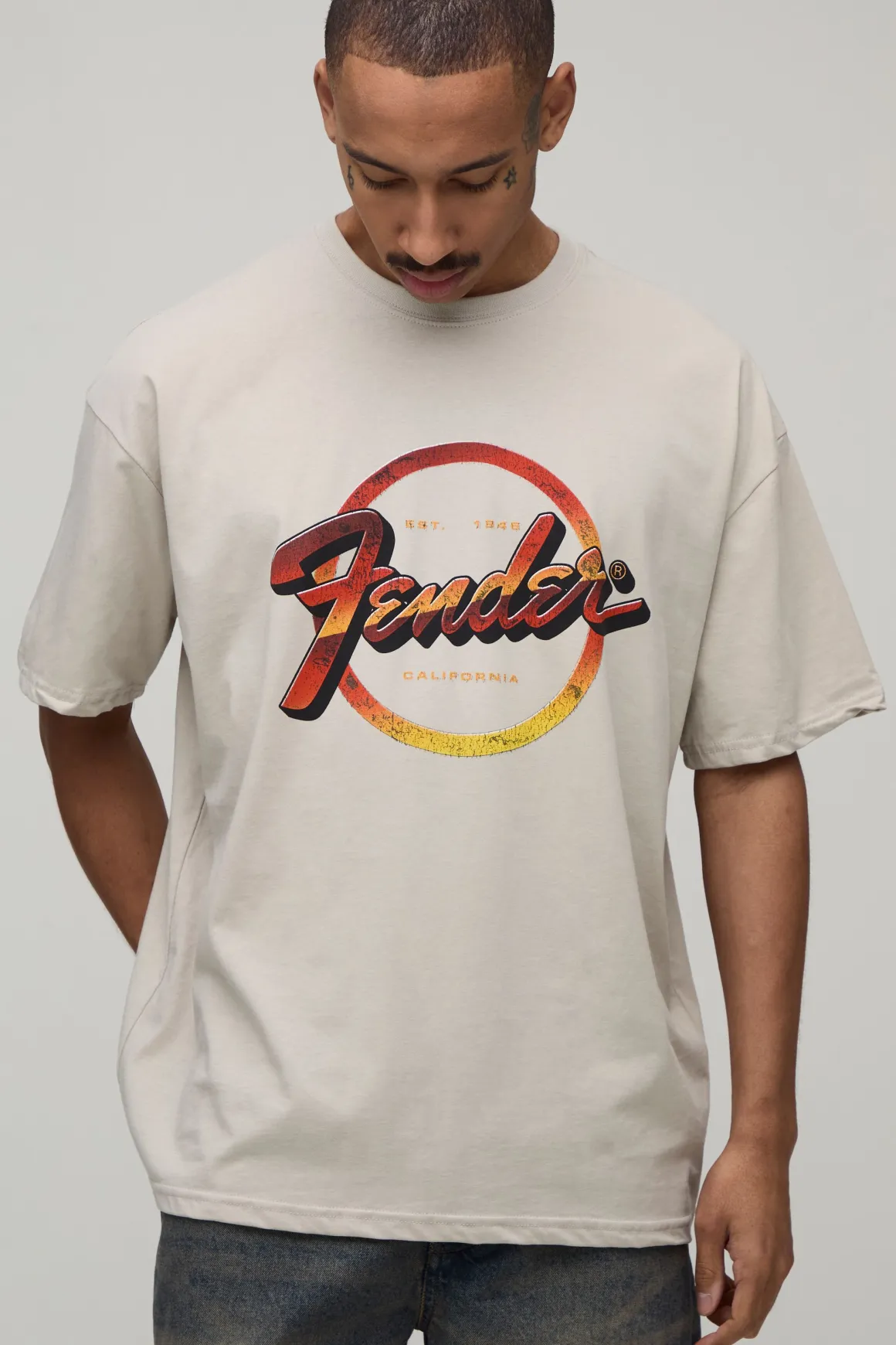 T-shirt Oversize Imprimé Licence Fender