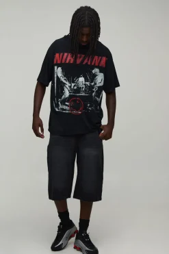 boohooMAN T-shirt Oversize Imprimé Licence Nirvana Effet Délavé Acide<Homme T-Shirts Impriméstendances|T-Shirts