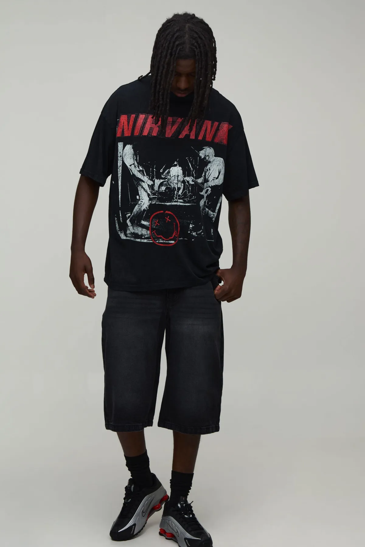boohooMAN T-shirt Oversize Imprimé Licence Nirvana Effet Délavé Acide<Homme T-Shirts Impriméstendances|T-Shirts