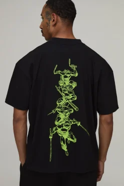 boohooMAN T-shirt Oversize Imprimé Licence Tortues Ninja Colonne Vertébrale<Homme T-Shirts Impriméstendances|T-Shirts