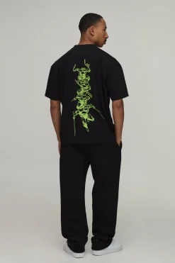 boohooMAN T-shirt Oversize Imprimé Licence Tortues Ninja Colonne Vertébrale<Homme T-Shirts Impriméstendances|T-Shirts