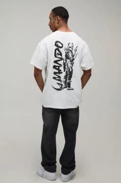 boohooMAN T-shirt Oversize Imprimé Licence Mandalorian<Homme T-Shirts Impriméstendances|T-Shirts