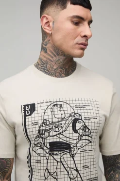 T-shirt Oversize À Imprimé Licence Buzz Sketch Tall