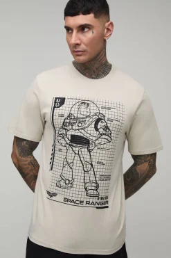 T-shirt Oversize À Imprimé Licence Buzz Sketch Tall