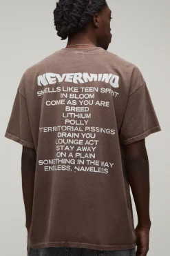 boohooMAN T-shirt Oversize Imprimé Licence Nirvana Effet Délavé Acide<Homme T-Shirts Impriméstendances|T-Shirts