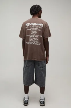 boohooMAN T-shirt Oversize Imprimé Licence Nirvana Effet Délavé Acide<Homme T-Shirts Impriméstendances|T-Shirts