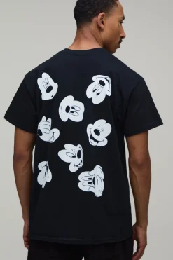 boohooMAN T-shirt Oversize Imprimé Licence Mickey Multi-visages<Homme T-Shirts Impriméstendances|T-Shirts