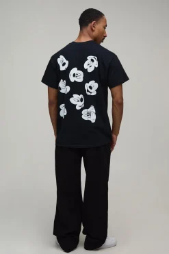 boohooMAN T-shirt Oversize Imprimé Licence Mickey Multi-visages<Homme T-Shirts Impriméstendances|T-Shirts