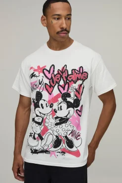 T-shirt Oversize Imprimé Licence Minnie & Mickey