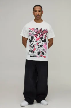 T-shirt Oversize Imprimé Licence Minnie & Mickey