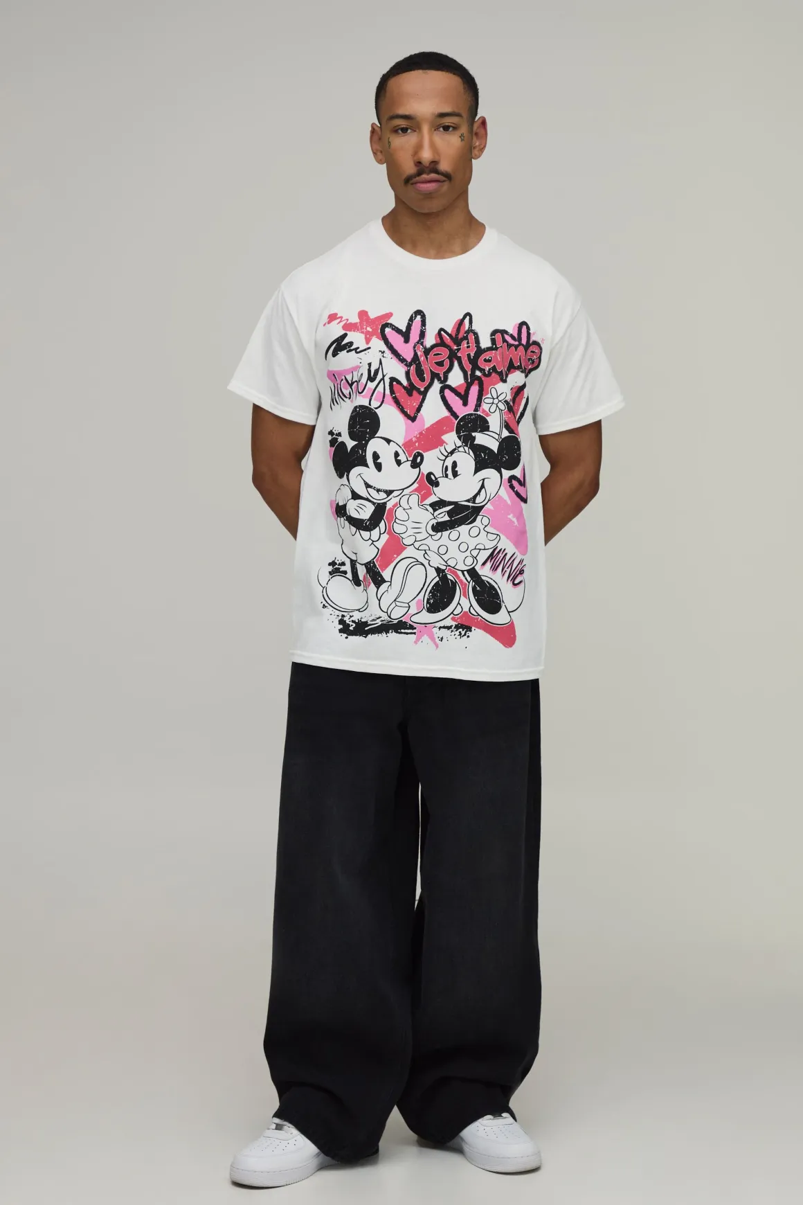 T-shirt Oversize Imprimé Licence Minnie & Mickey