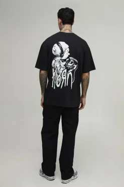 T-shirt Oversize Imprimé Licence Korn Grande Taille
