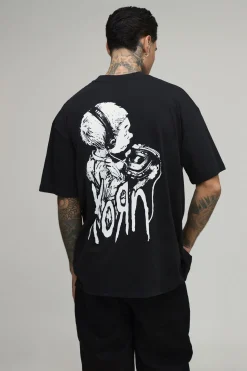 T-shirt Oversize Imprimé Licence Korn Grande Taille