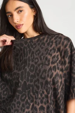 T-shirt Oversize Imprimé Léopard