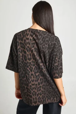 T-shirt Oversize Imprimé Léopard
