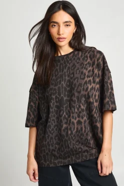 T-shirt Oversize Imprimé Léopard