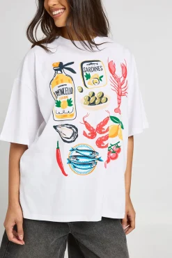 T-shirt Oversize Imprimé Méditerranéen